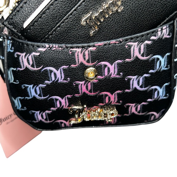 Juicy Couture Black and Pink Mini Crossbody Bag, Beautiful Chain and Card Holder - Picture 8 of 8